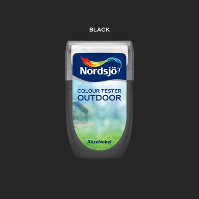 Test af udendørs maling i farven Nordsjö Black