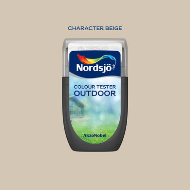 Test af udendørs maling i farven Nordsjö Character Beige