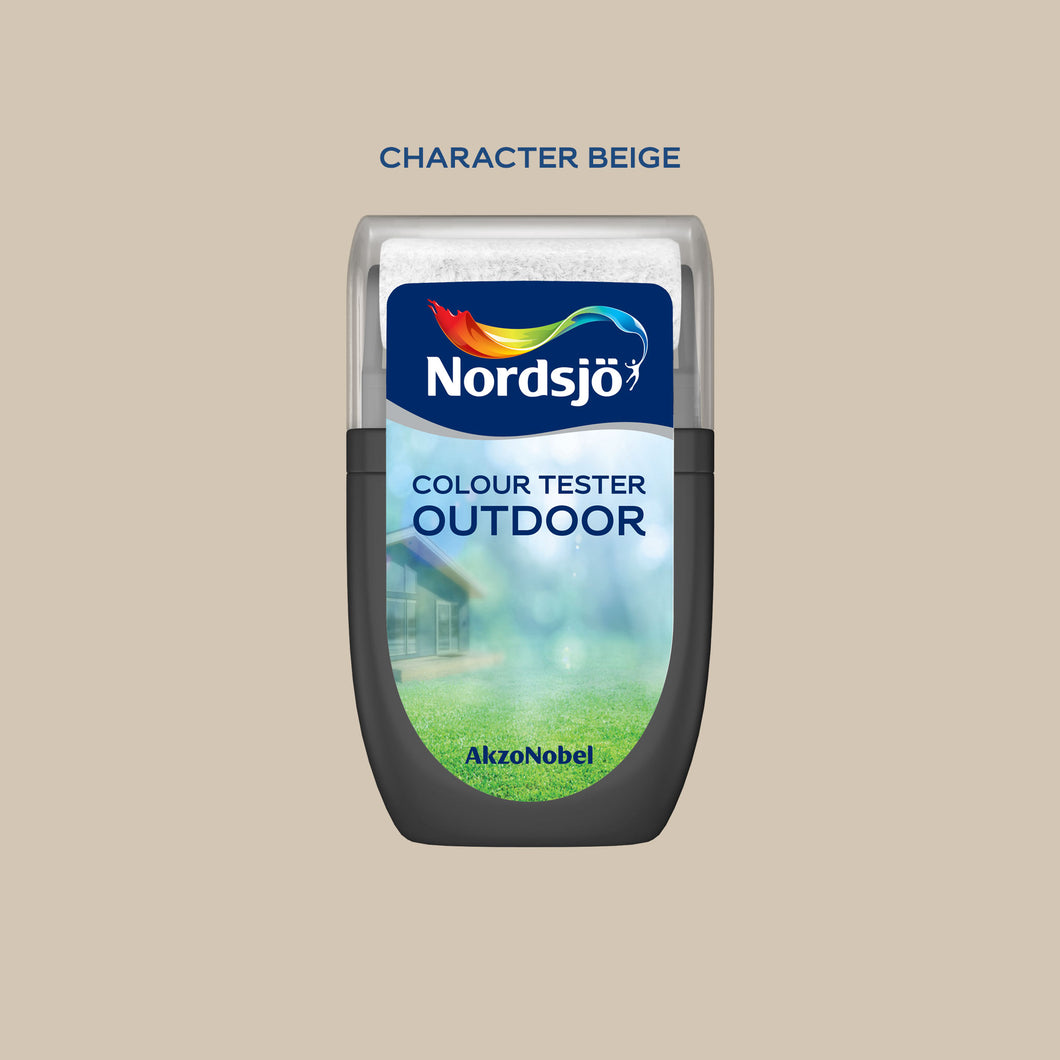 Test af udendørs maling i farven Nordsjö Character Beige