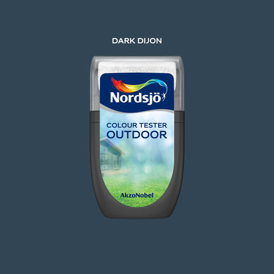 Test af udendørs maling i farven Nordsjö Dark Dijon