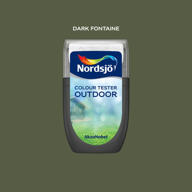 Test af udendørs maling i farven Nordsjö Dark Fontaine