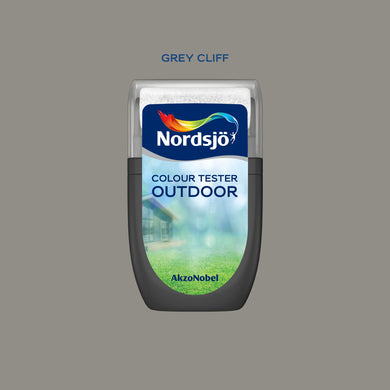 Test af udendørs maling i farven Nordsjö Grey Cliff