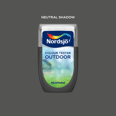 Test af udendørs maling i farven Nordsjö Neutral Shadow