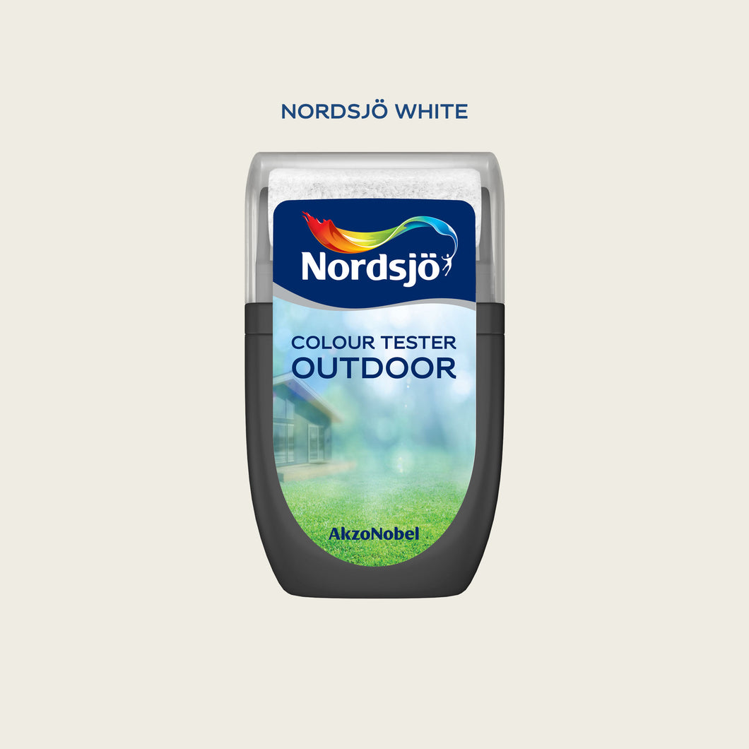 Test af udendørs maling i farven Nordsjö White