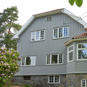 Test af udendørs maling i farven Nordsjö Classy Grey