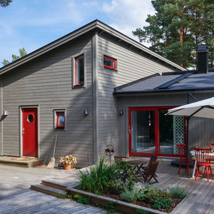 Test af udendørs maling i farven Nordsjö Grey Cliff